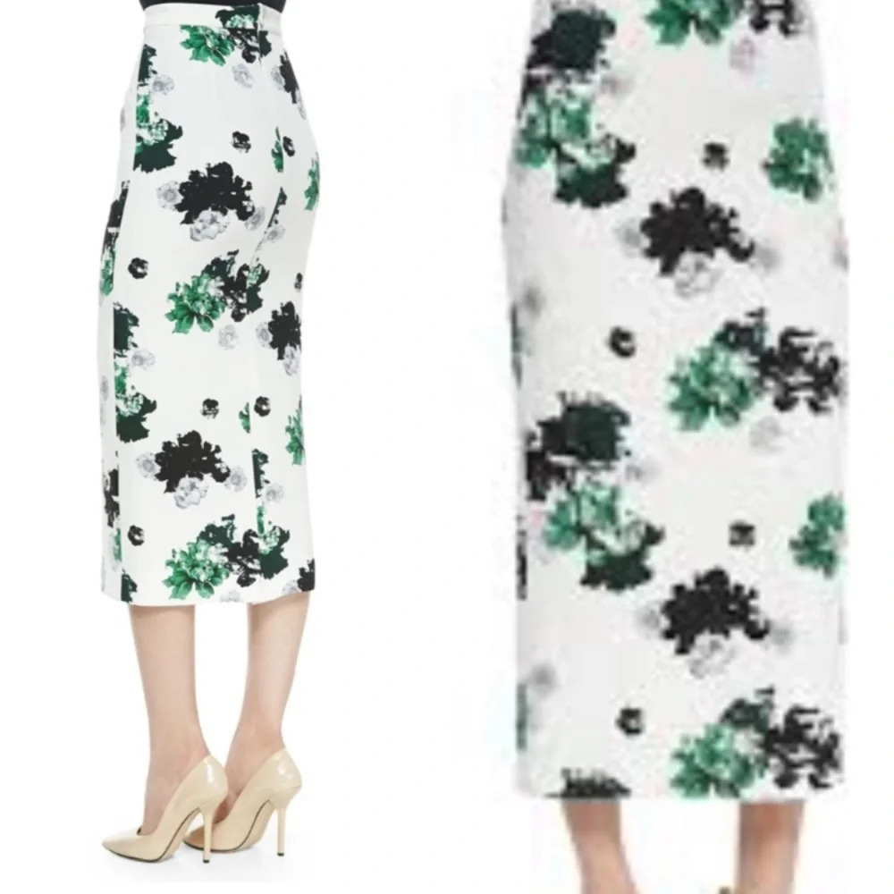 A.L.C Silk Floral Pencil Skirt 4